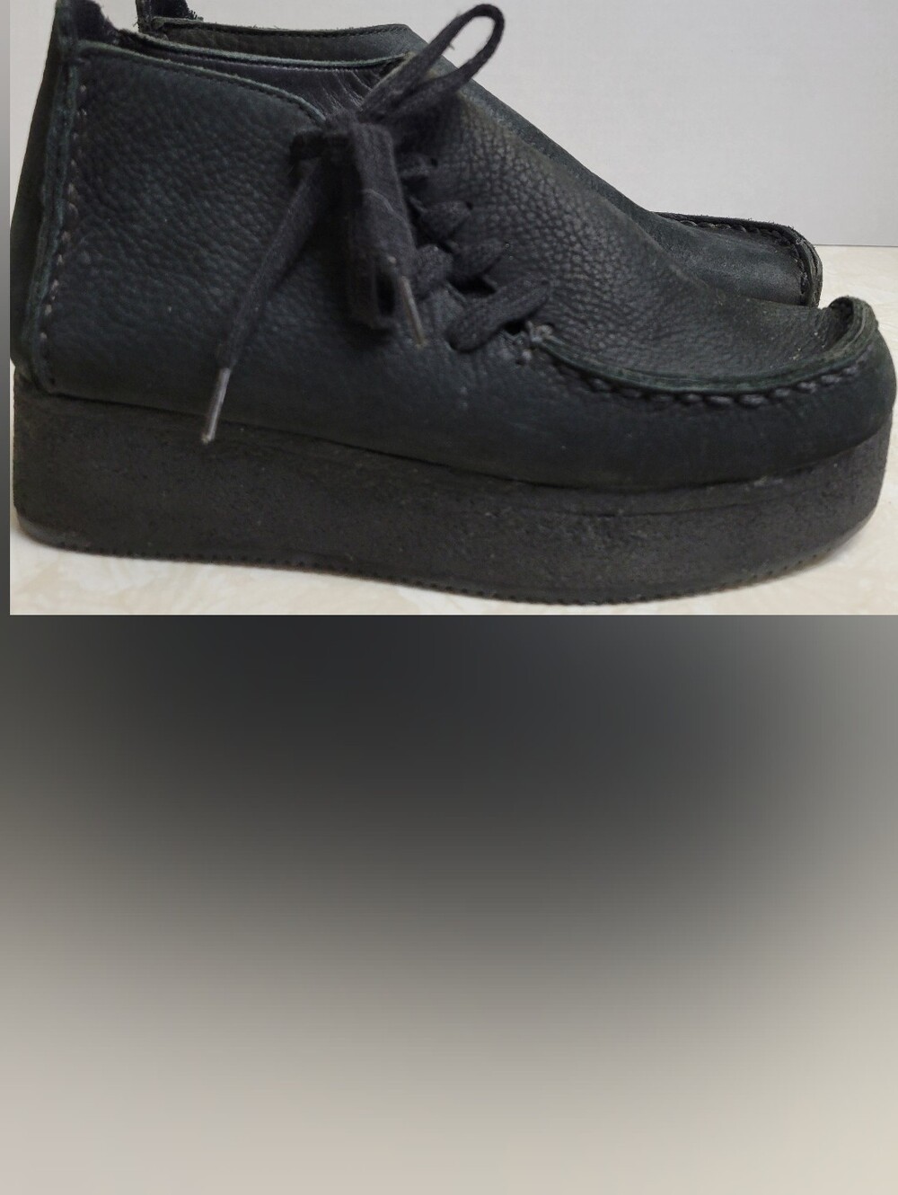 Clarks Black Leather Chukka Wallabee Boots
